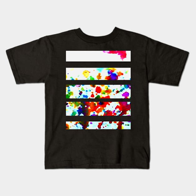 Watercolor Stripes Kids T-Shirt by Not Meow Designs 